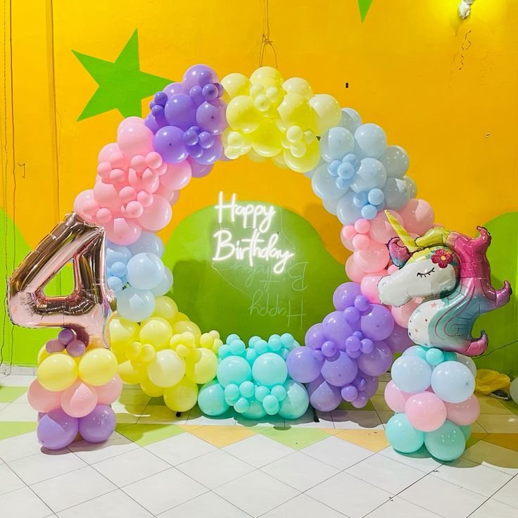 Simple Birthday Balloon Wall Setup
